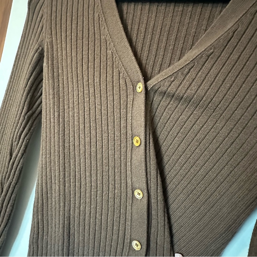 Aritzia Wilfred Manila Cardigan Walnut Brown - Picture 3 of 4